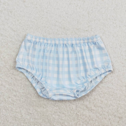 SS0352 Blue Plaid Boys Summer Bummie Shorts