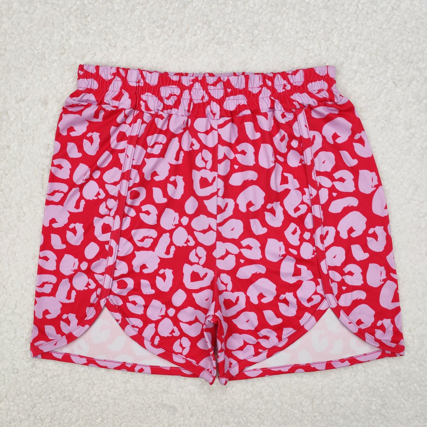 SS0382 Adult Red Pink Leopard Print Woman Summer Bottom Shorts