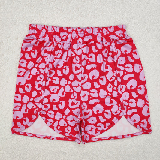 SS0382 Adult Red Pink Leopard Print Woman Summer Bottom Shorts