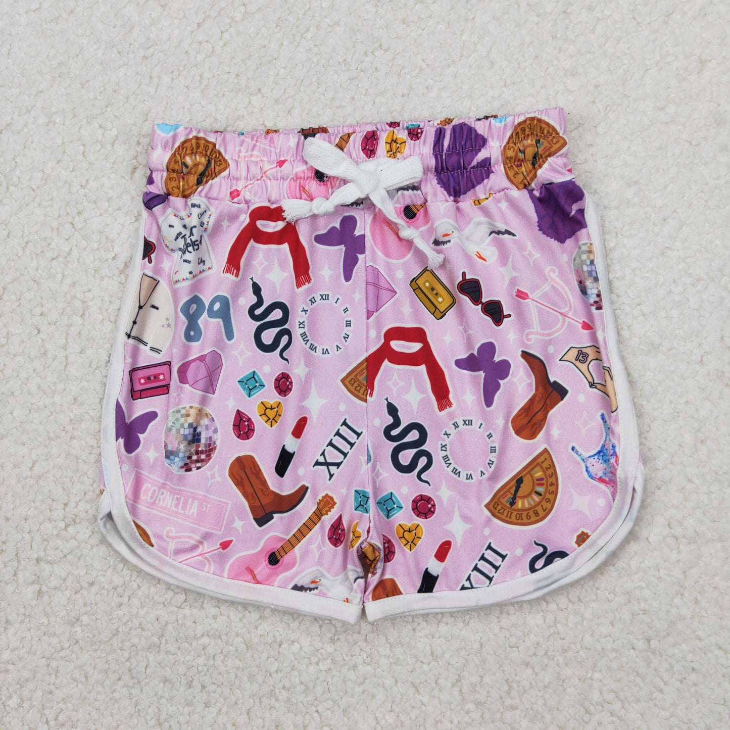 SS0419 Singer Swiftie Print Girls Summer Bottom Shorts