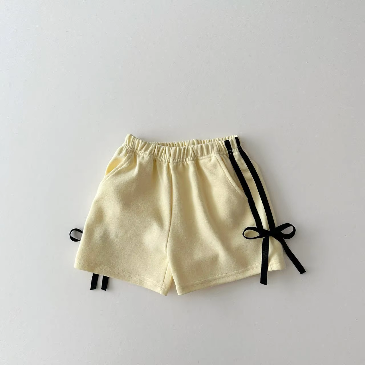 (Pre-order)SS0423 Yellow Color Bows Girls Summer Bottom Shorts