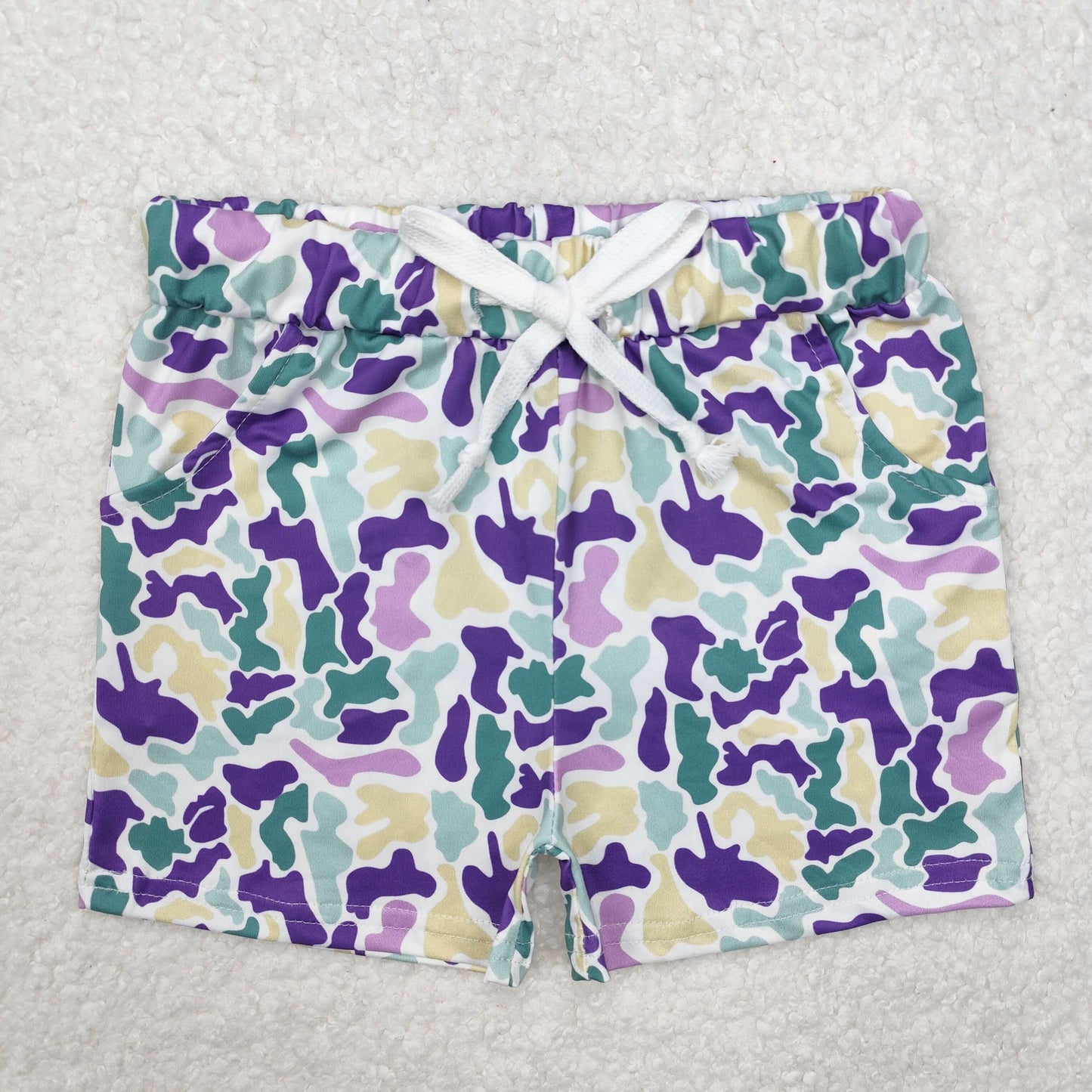 7-12 Colors Camo Print Pockets Kids Summer Shorts Brothers Wear