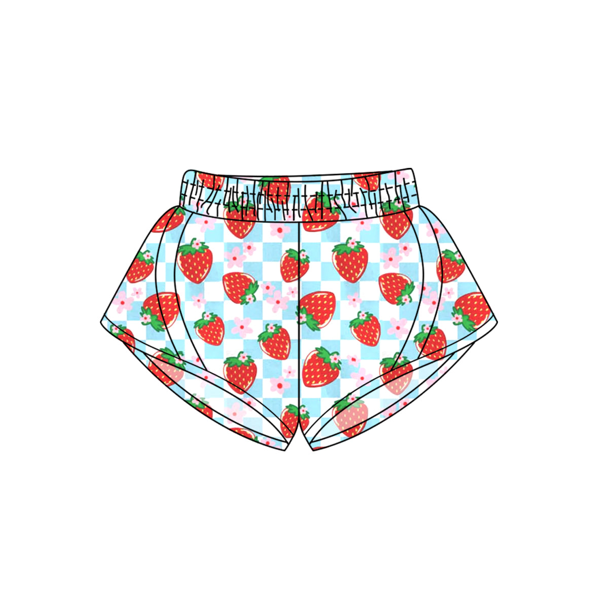 (Pre-order)SS0499 Strawberry Flowers Print Girls Summer Bottom Shorts