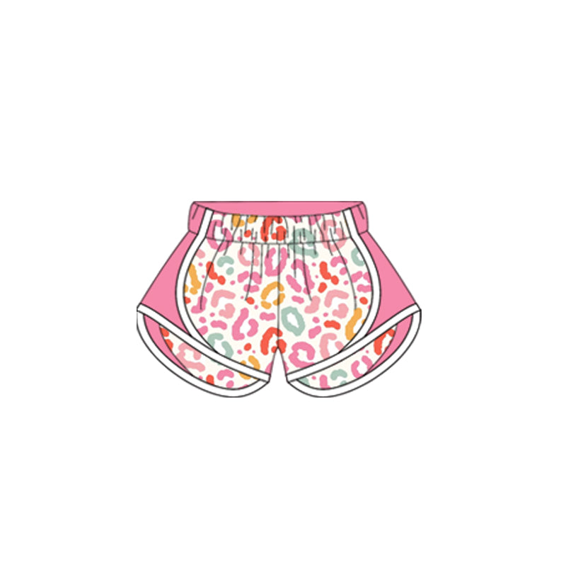 (Pre-order)SS0525 Pink Leopard Print Kids Summer Bottom Shorts
