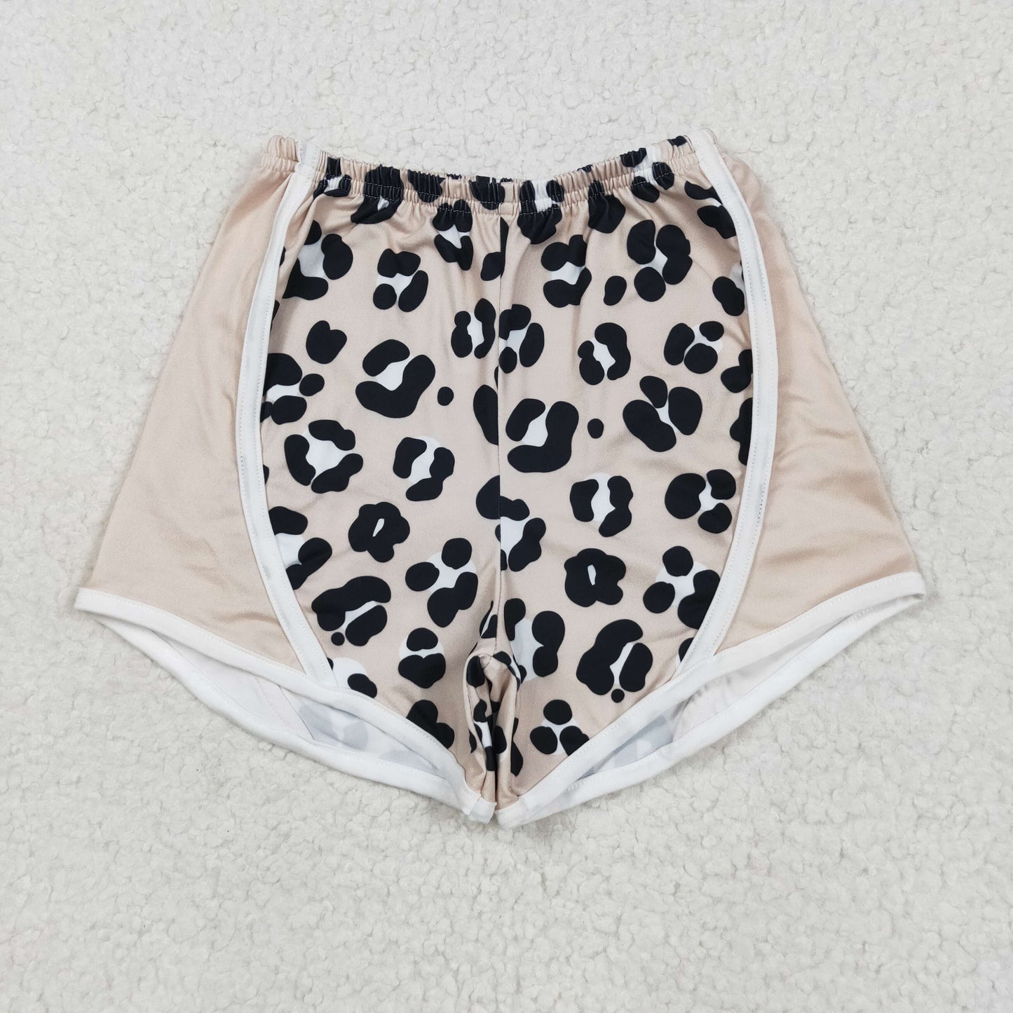 SS0526 Khaki Leopard Print Girls Summer Bottom Shorts