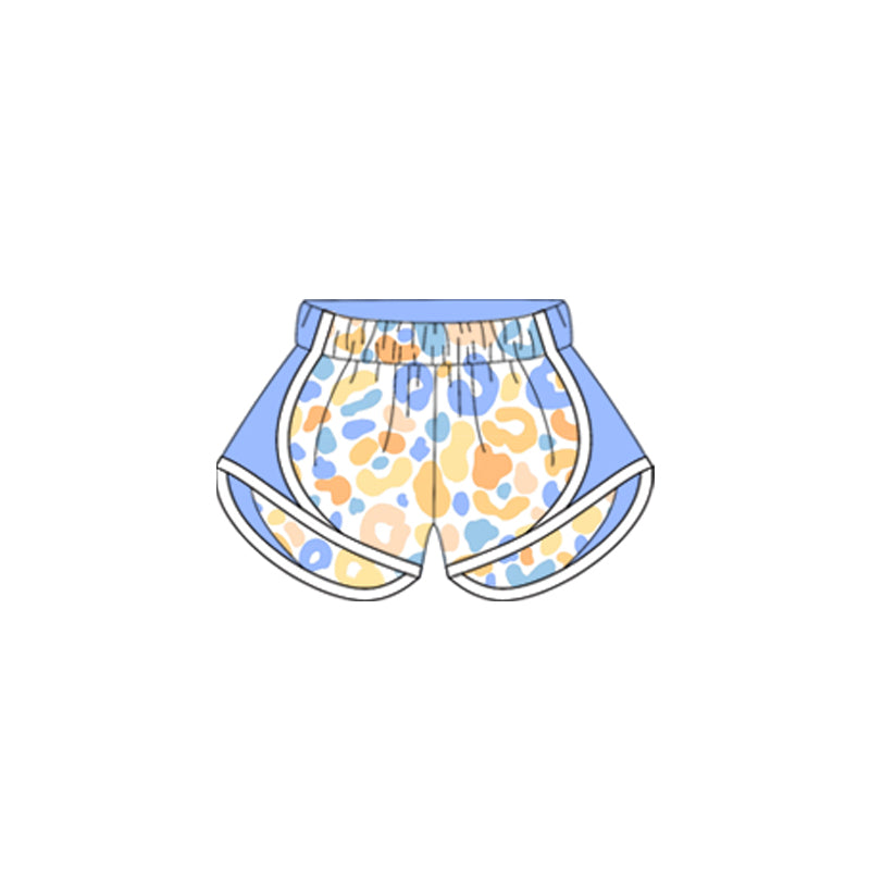 (Pre-order)SS0527 Blue Leopard Print Kids Summer Bottom Shorts