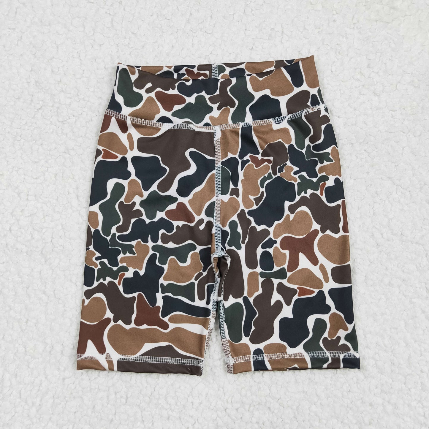 SS0534 Brown Camo Kids Summer Bottom Yoga Biking Shorts