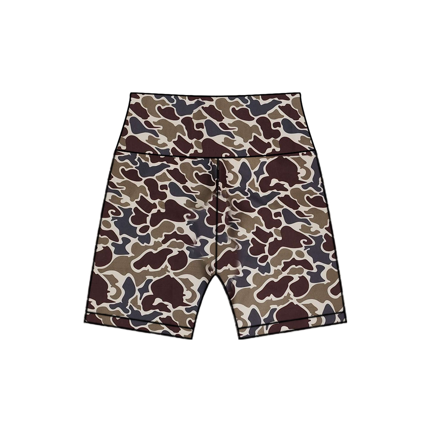 (Pre-order)SS0542 Dark Brown Camo Kids Summer Bottom Biker Shorts
