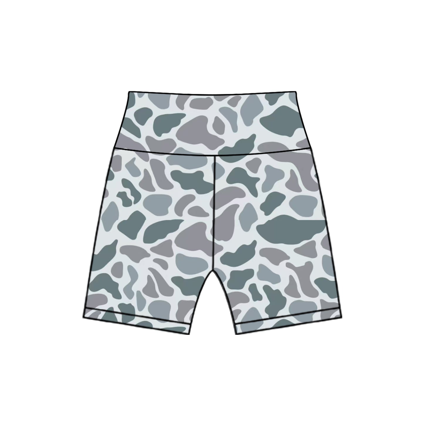 (Pre-order)SS0543 Grey Camo Kids Summer Bottom Biker Shorts