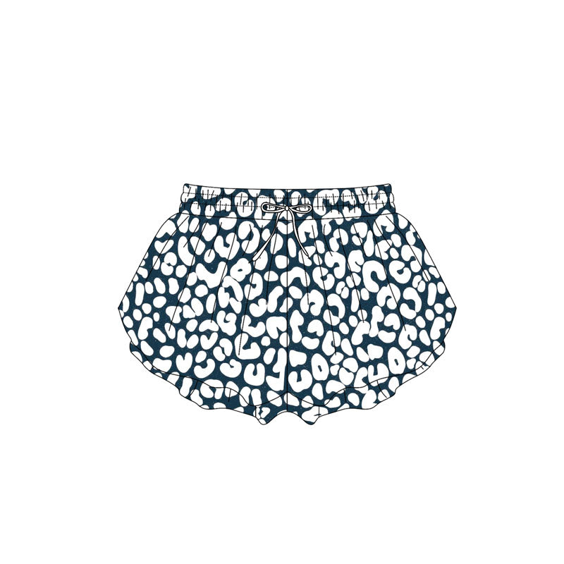 (Pre-order)SS0589 Black Leopard Girls Summer Bottom Shorts