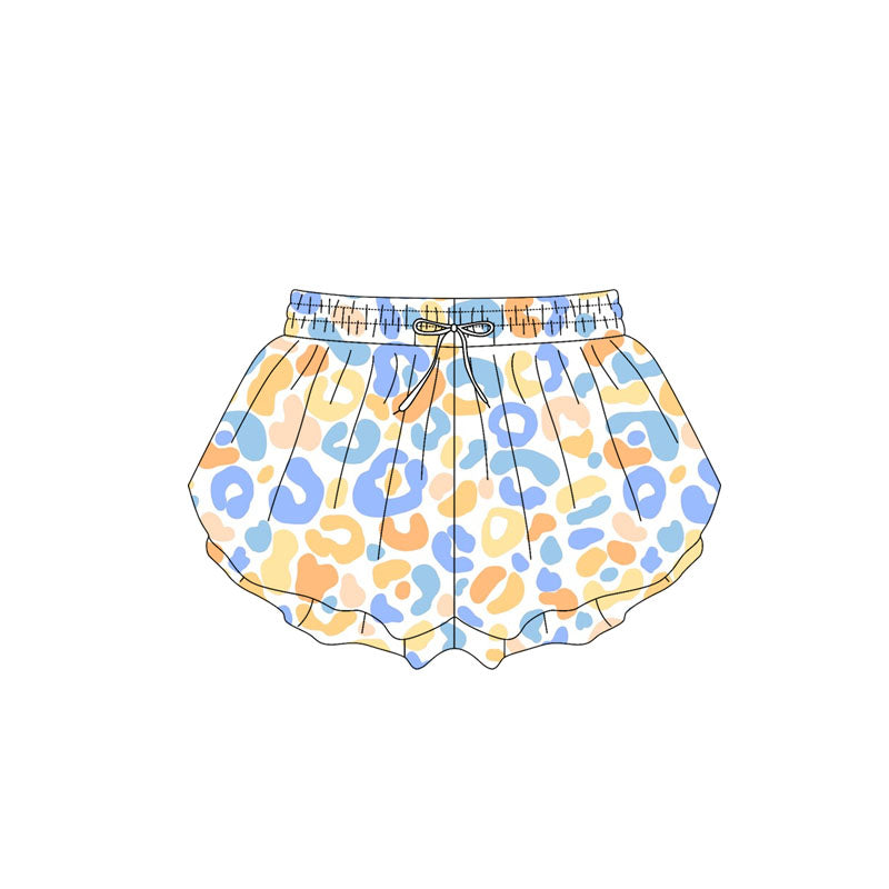 (Pre-order)SS0591 Blue Yellow Leopard Girls Summer Bottom Shorts