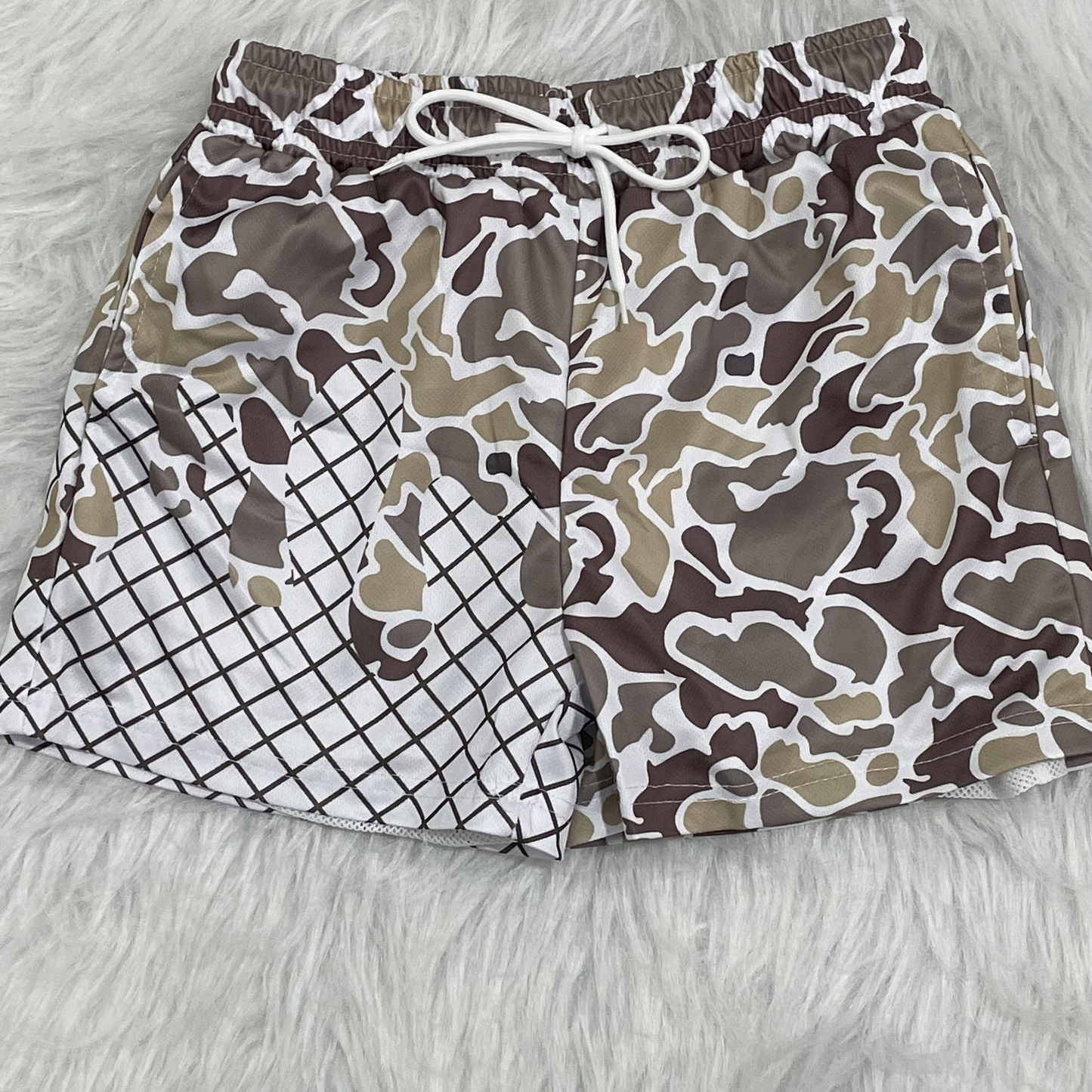 (Pre-order)SS0646 Brown Camo Print Boys Summer Bottom Shorts