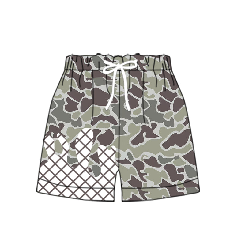 (Pre-order)SS0648 Brown Camo Print Boys Summer Bottom Shorts