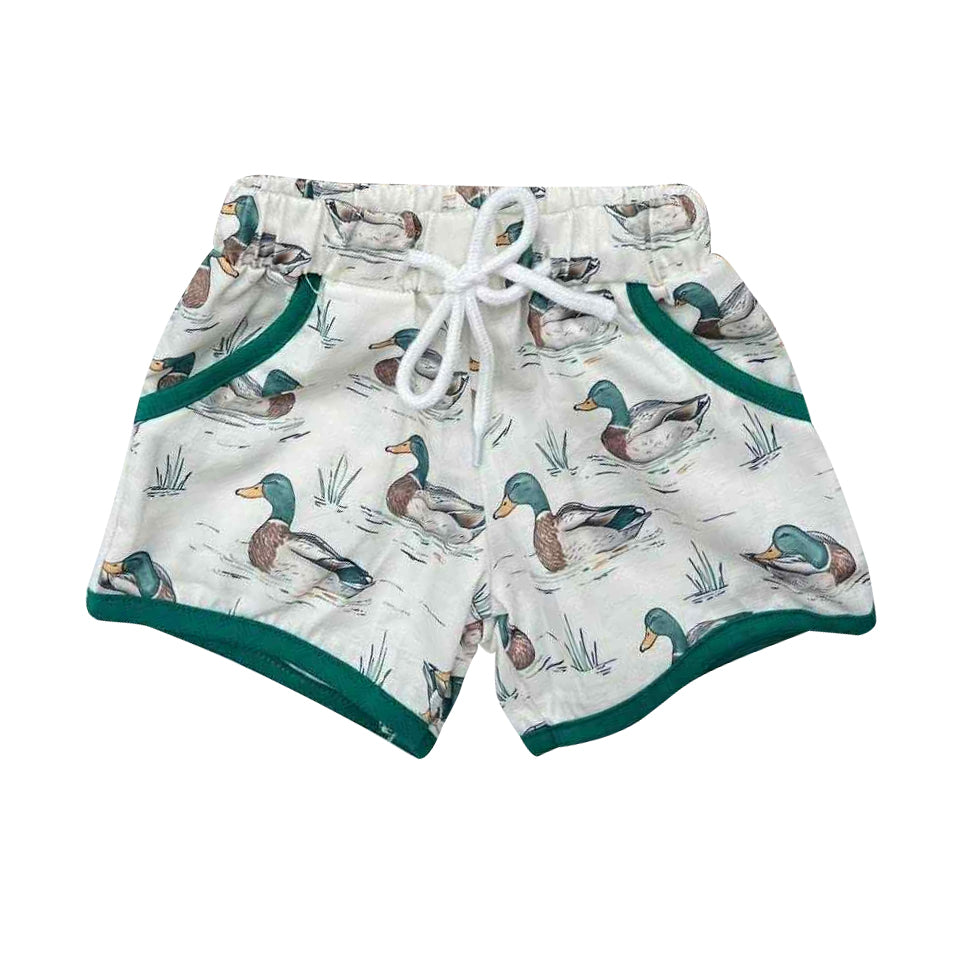 (Pre-order)SS0677 Duck Print Pockets Kids Summer Bottom Shorts