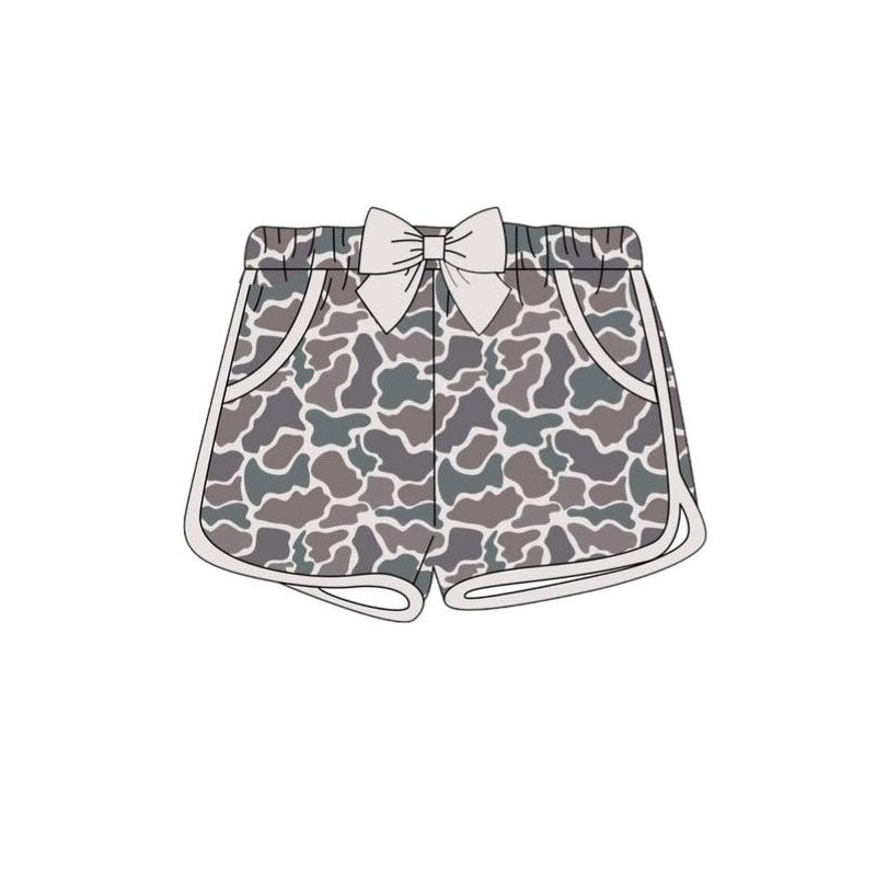 (Pre-order)SS0688 Camo Print Girls Summer Pockets Bottom Shorts