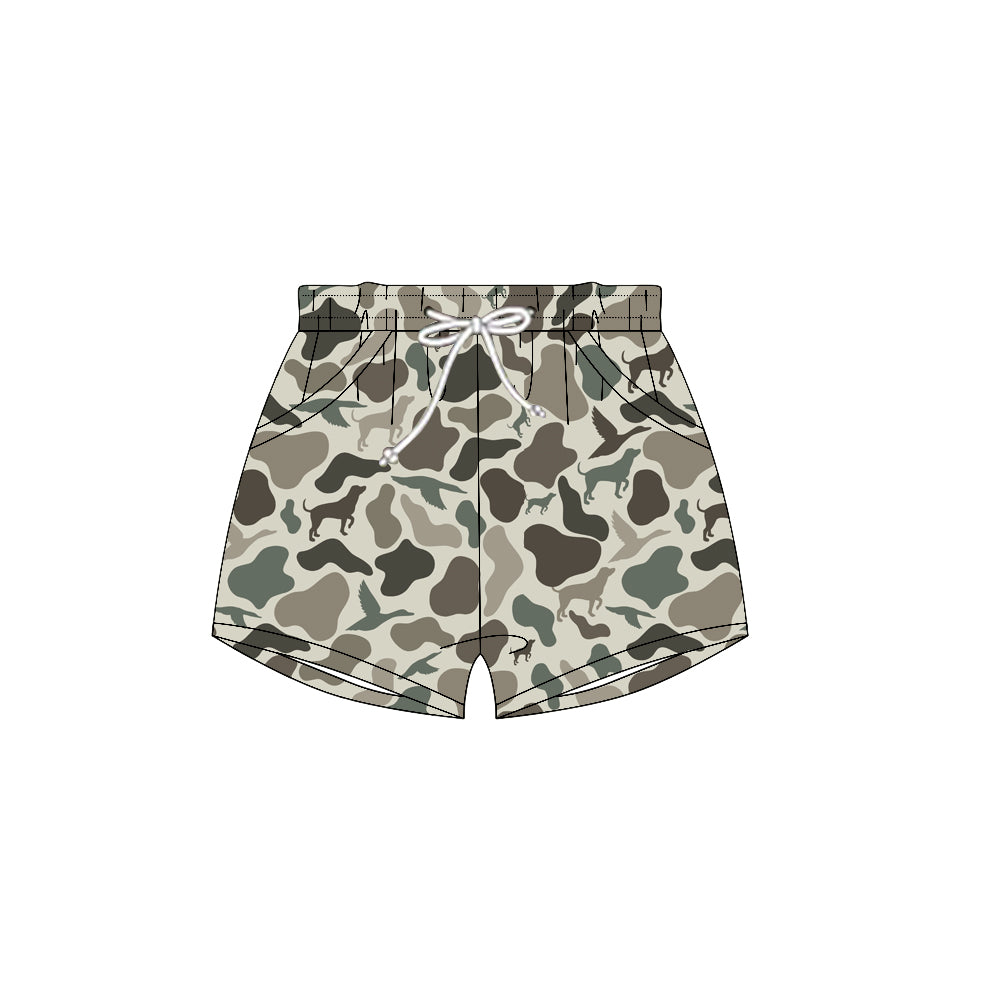 (Pre-order)SS0692 Dog Camo Print Boys Summer Pockets Bottom Shorts