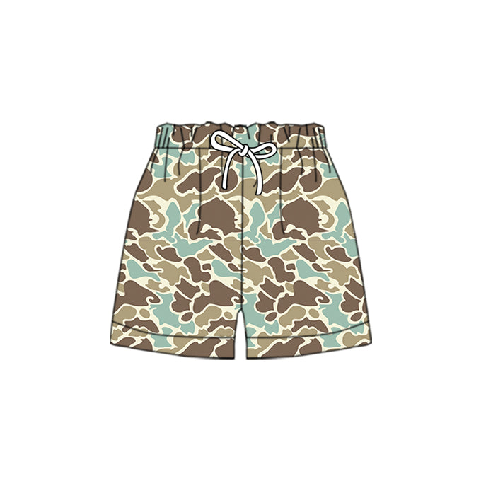 (Pre-order)SS0697 Green Brown Camo Print Boys Summer Bottom Shorts