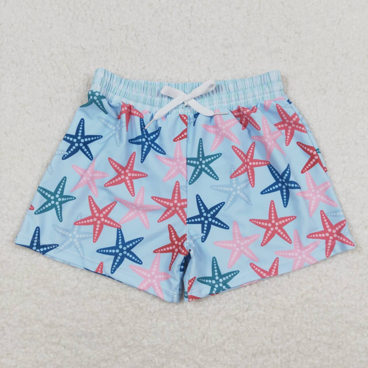 S0241 Starfish Print Boys Swim Trunks