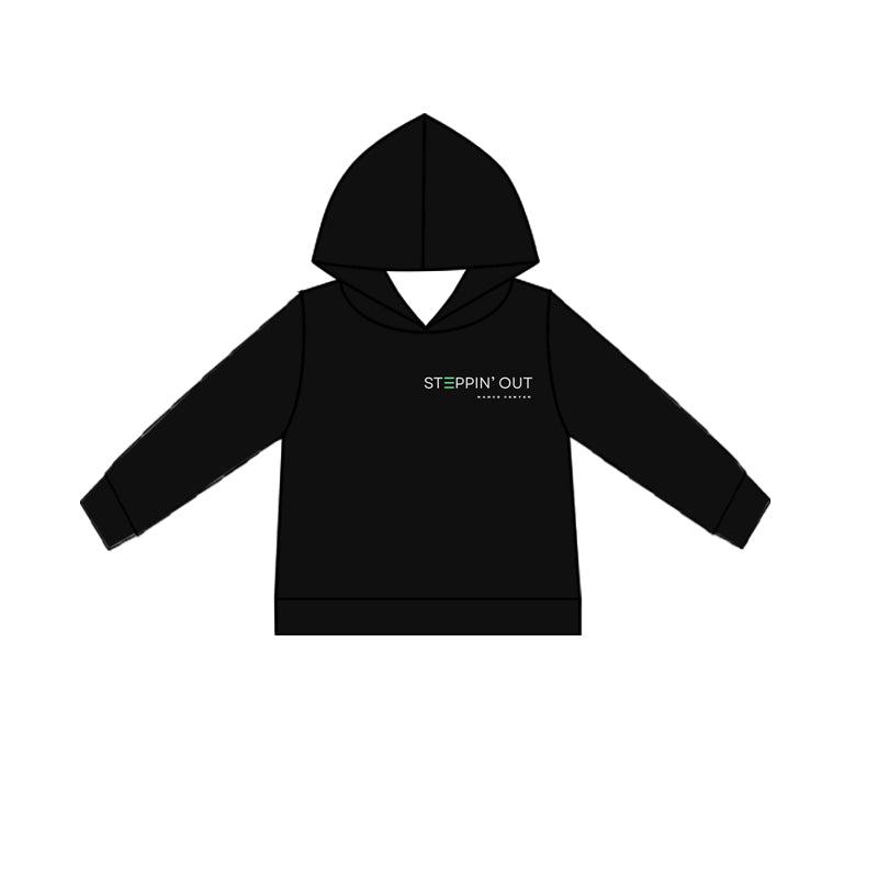 (Custom Design Preorder MOQ 5 Each Item)Team's Steppin' Out Dance Center Black Print Hoodie Top Mom and Me Matching Clothes