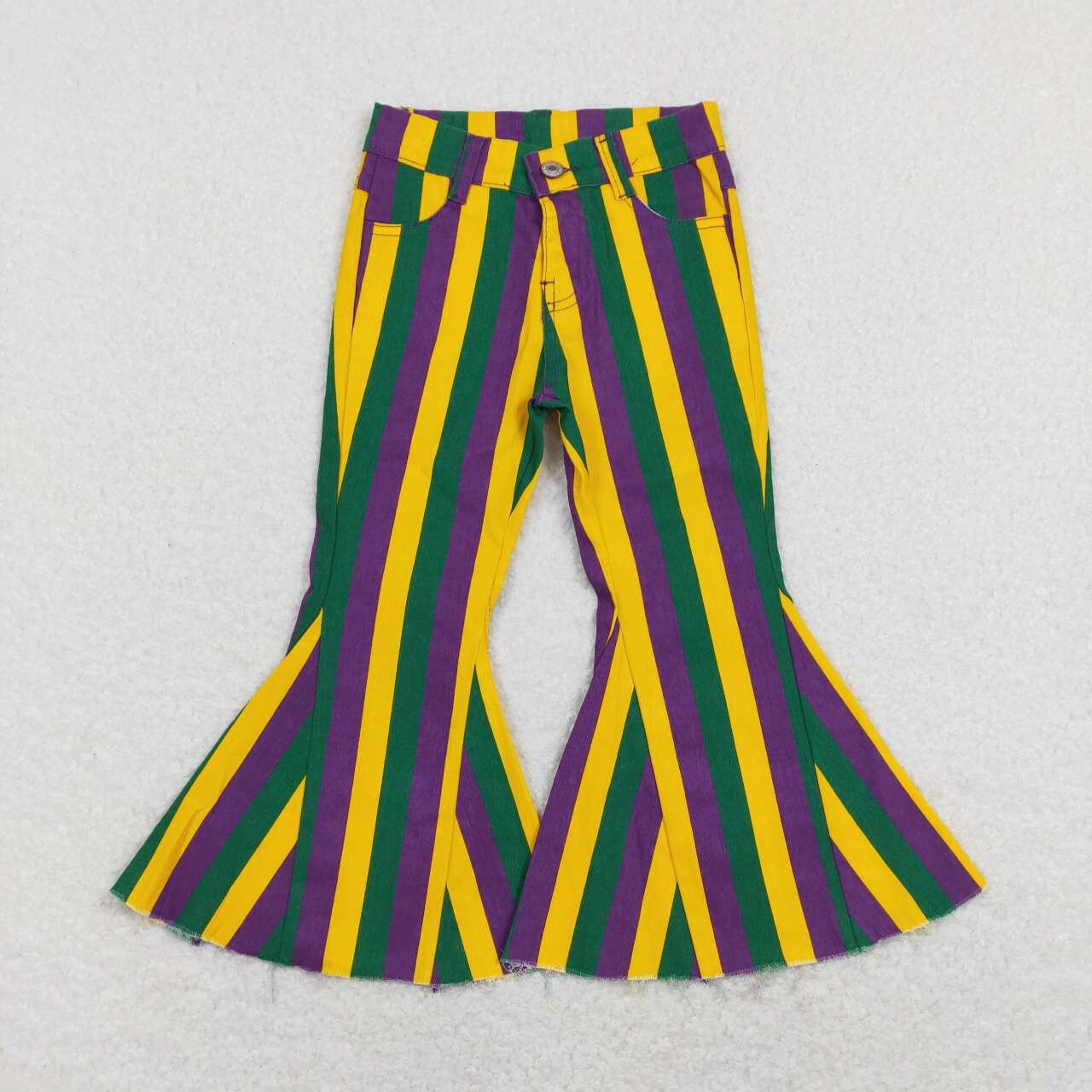 9 Colors Stripes Denim Bell Bottom Jeans Girls Pants Sisters Wear