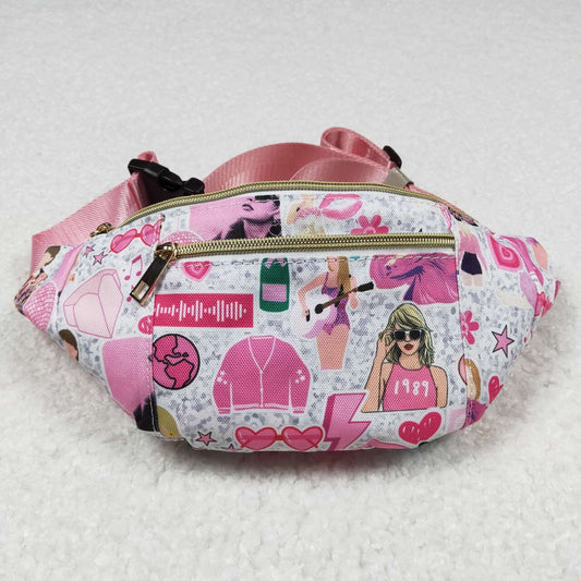BA0165 Pink Singer Swiftie Print Fanny Pack Bag