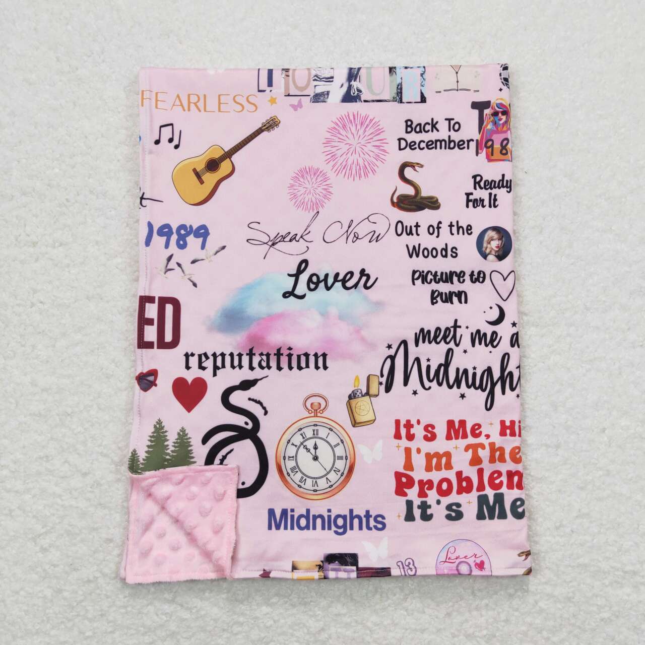 BL0124 Pink Singer Swiftie Print Girls Blanket