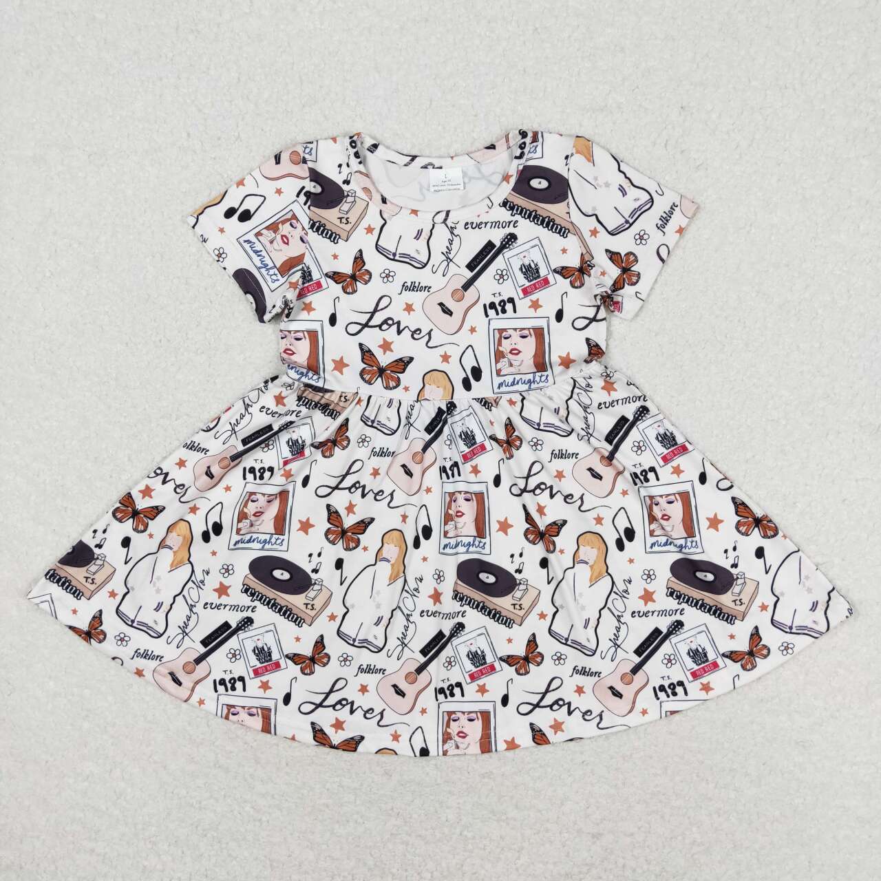 8 Print Singer Swifite Design Girls Summer Knee Length Dress Sister Wear