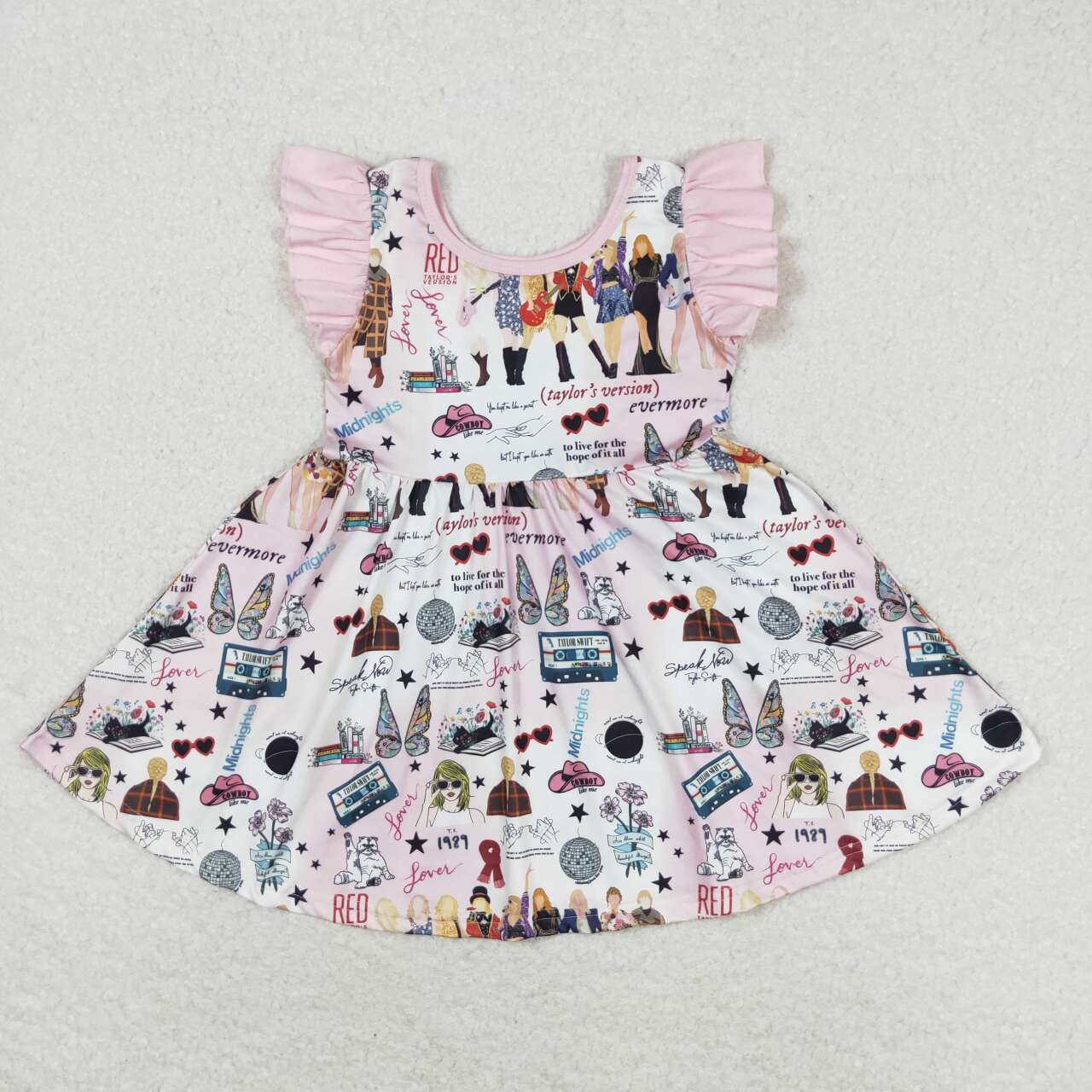 GSD1093 Singer Swiftie Print Girls Knee Length Summer Dress