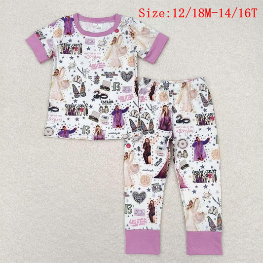 GSPO1414 Singer Swiftie Print Girls Pajamas Clothes Set