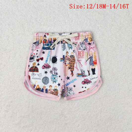 SS0255 Singer Swiftie Print Girls Summer Shorts