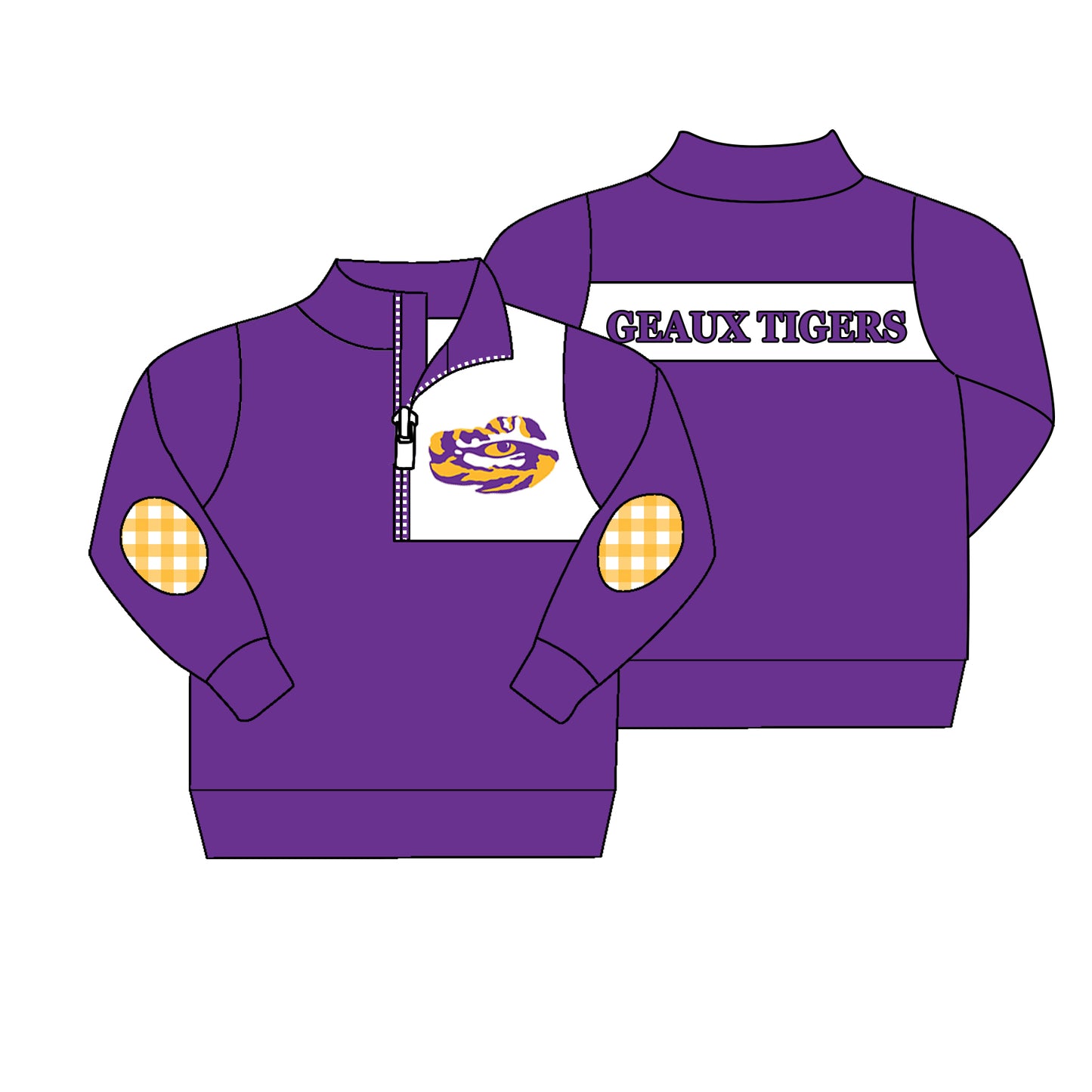 (Custom Design Preorder MOQ 5) Team's GEAUX TIGERS Print Boys Pullover Tee Shirts Top