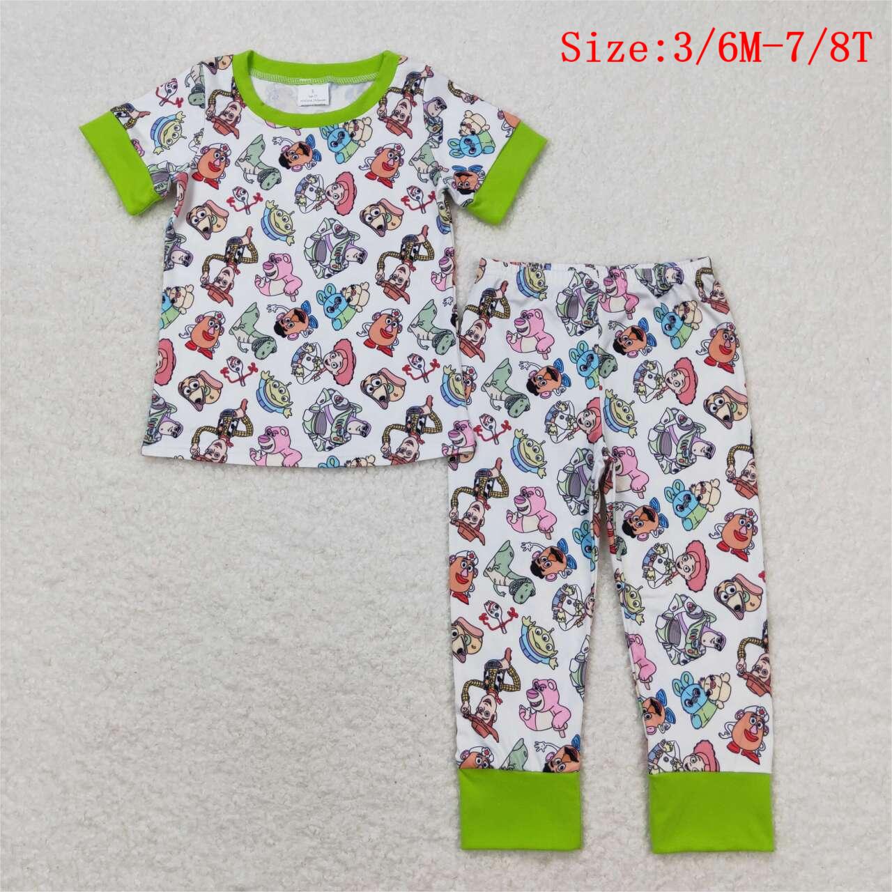 BSPO0321 Cartoon Figure Toys Print Boys Pajamas Clothes Set