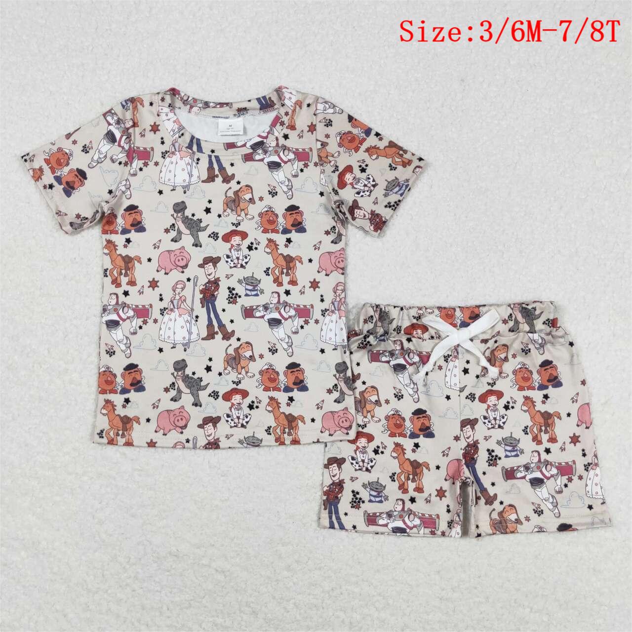BSSO0659 Cartoon Toys Print Boys Summer Pajamas Clothes Set