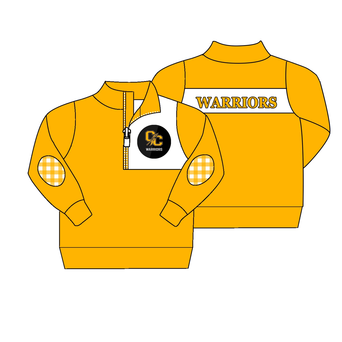 (Custom Design Preorder MOQ 5) Team's WARRIORS Yellow Print Boys Pullover Tee Shirts Top