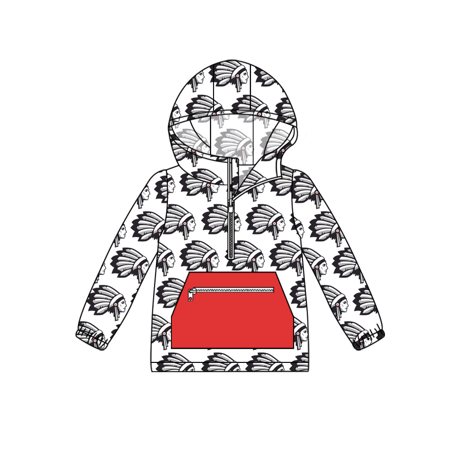 (Custom Design Preorder MOQ 5 Each Item) Team's Wapakoneta Print Kids Fall Zipper Hoodie Top Mom and Me Matching Clothes