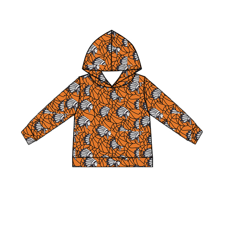 (Custom Design Preorder MOQ 5 Each Item)Team's Wapakoneta Redskins Basketball Print Hoodie Top Mom and Me Matching Clothes