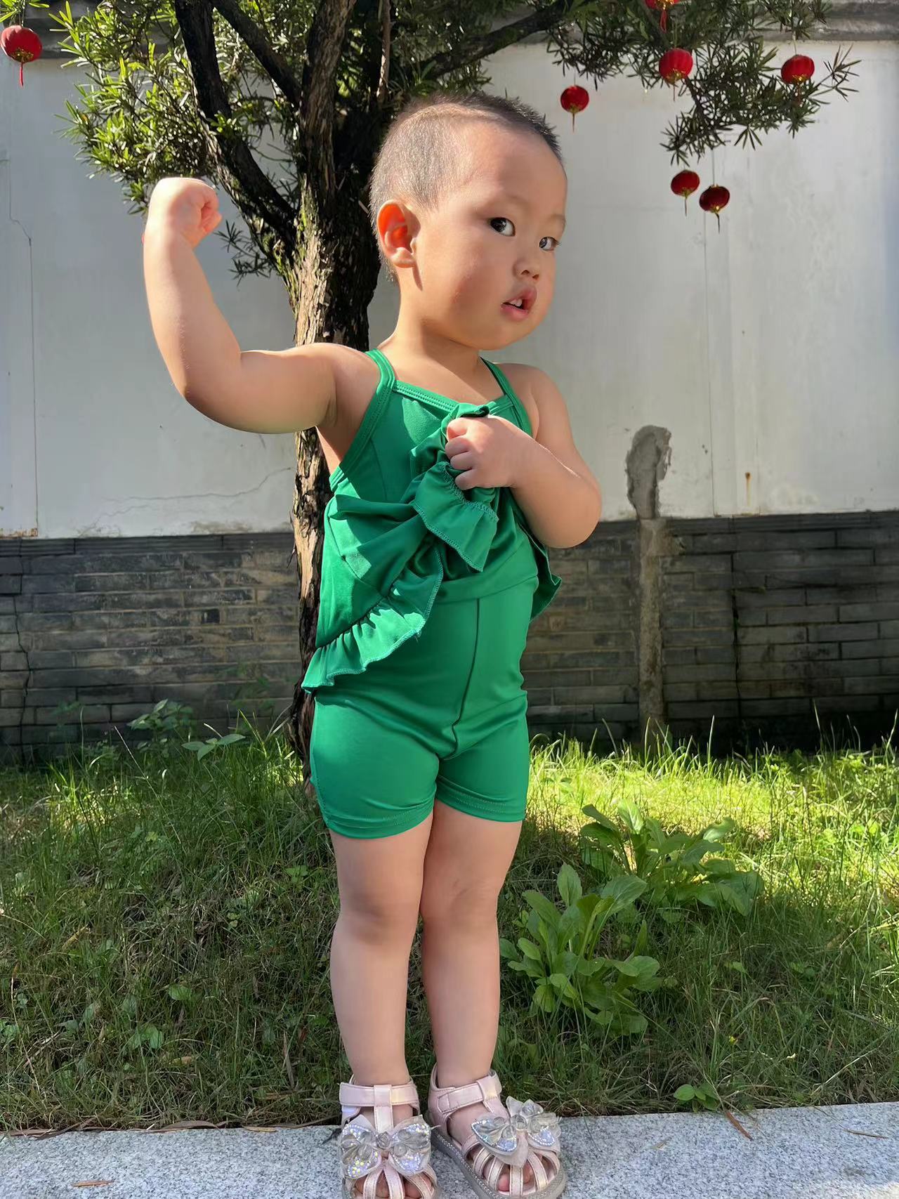 7 Colors Girls Knee Length Shorts 1 Pieces Yoga Dress