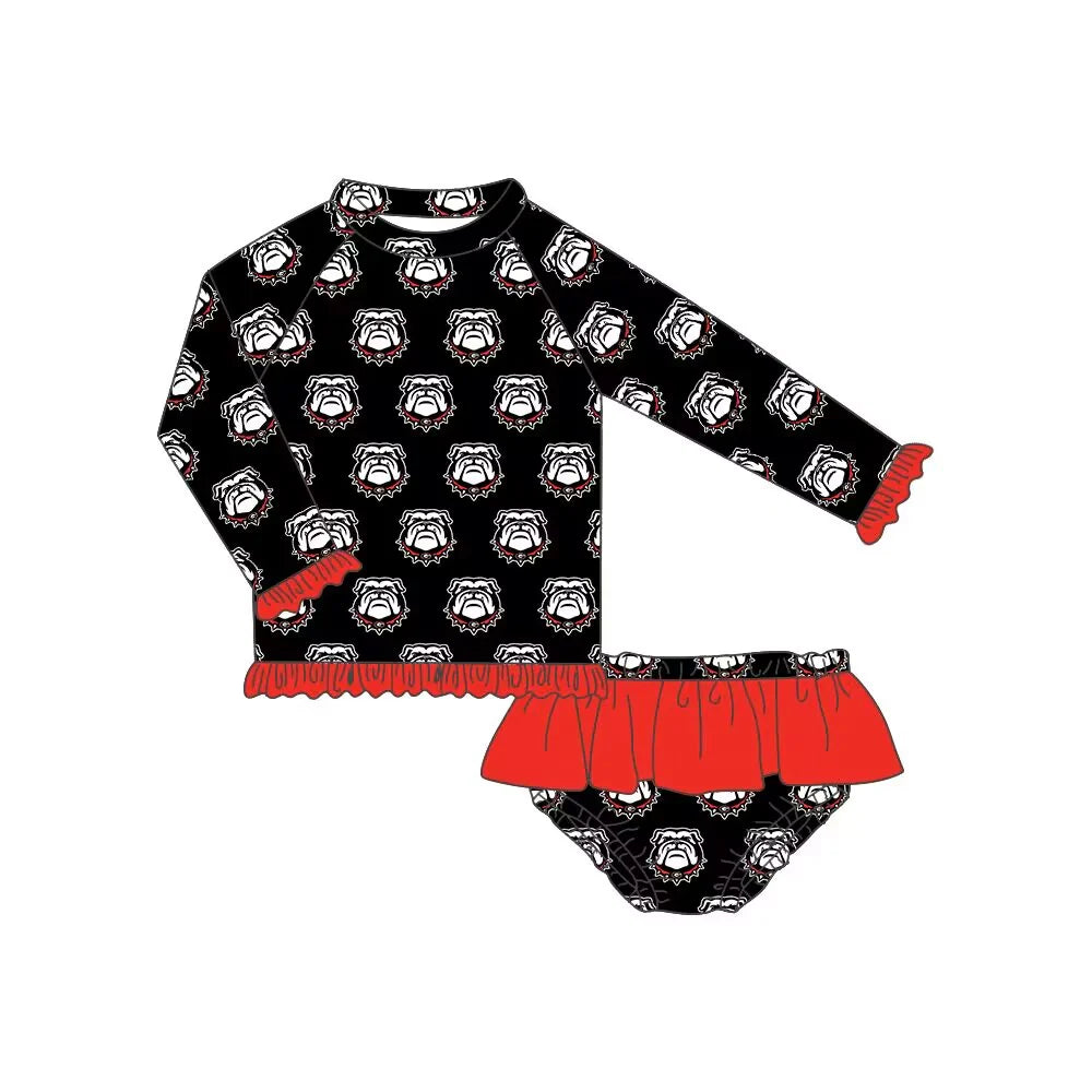 (Custom Design Preorder MOQ 5) Team's Georgia Print Girls 2 Pieces Swimsuits Beach Wear