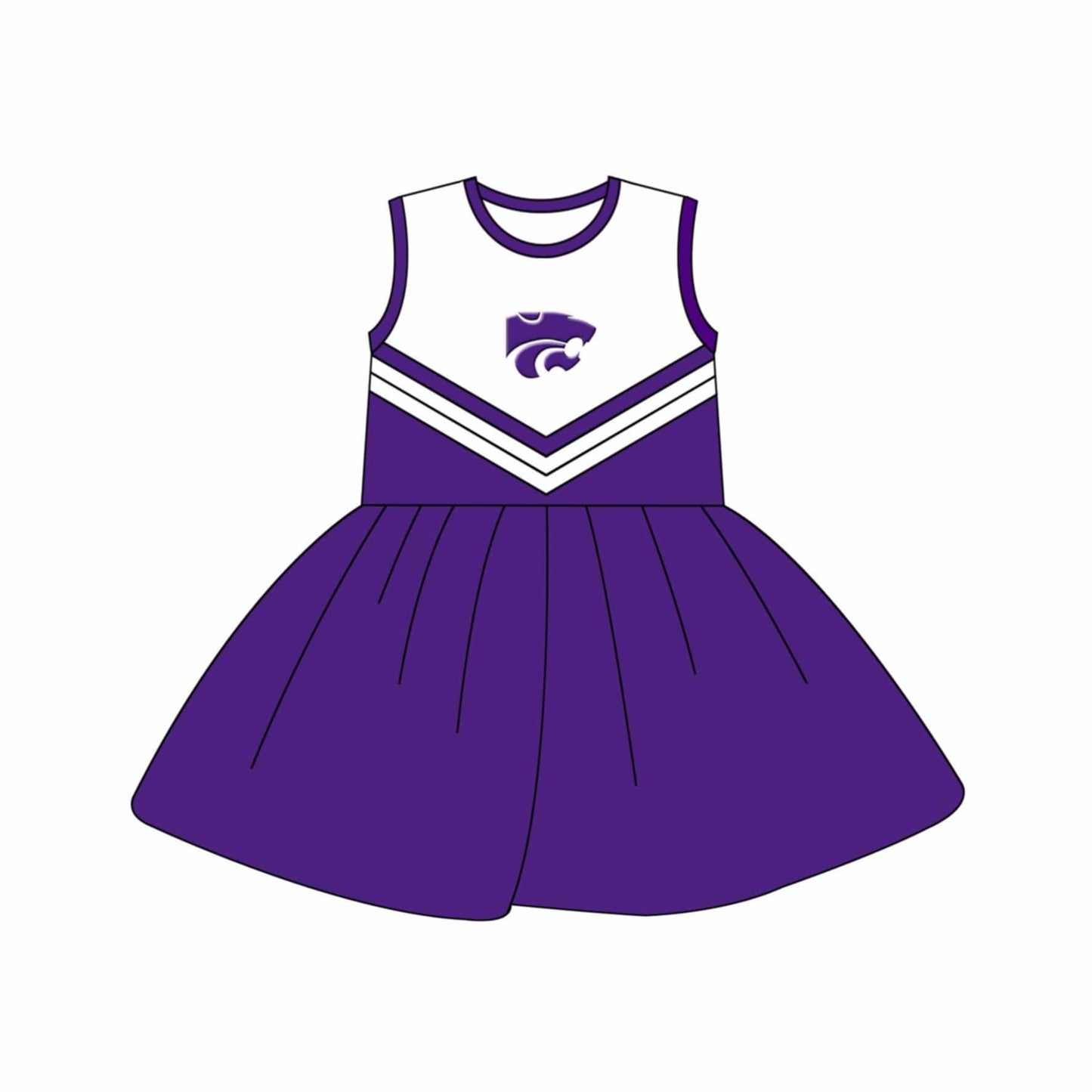 (Custom Design Preorder MOQ 5) Team's Kansas Print Girls Summer Knee Length Dress