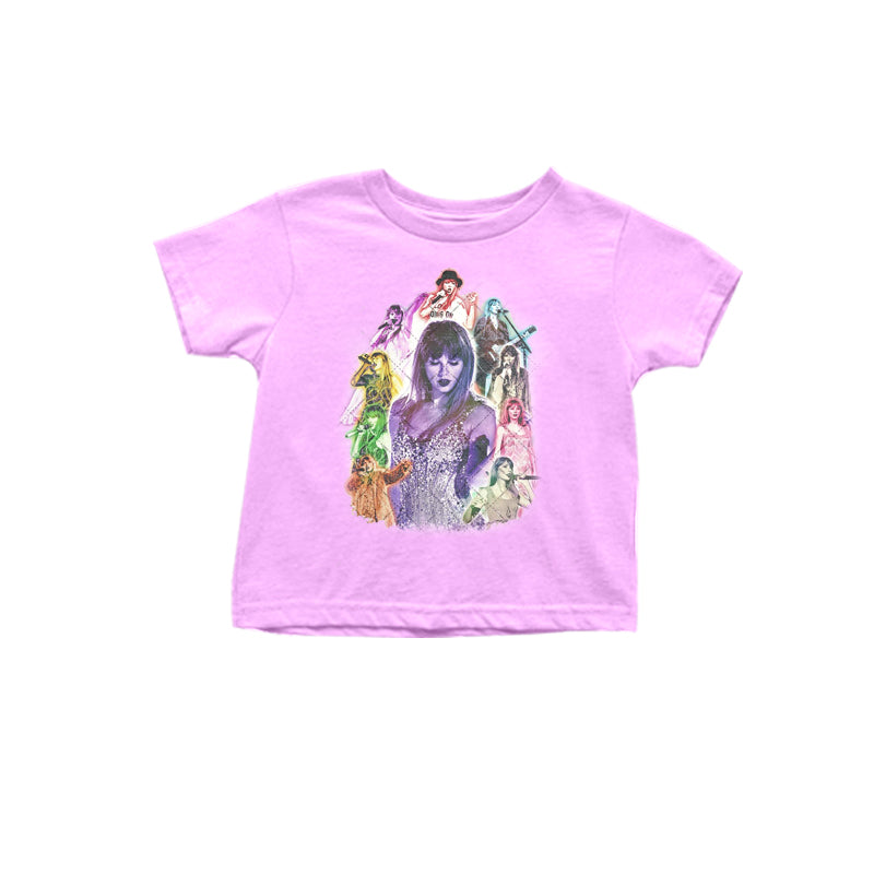 (Custom Design Preorder MOQ 5) Singer Swiftie Print Girls Summer Tee Shirts Top
