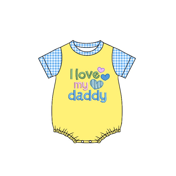 (Custom Design Preorder MOQ 5) I LOVE MY DADDY Print Baby Boys Summer Romper