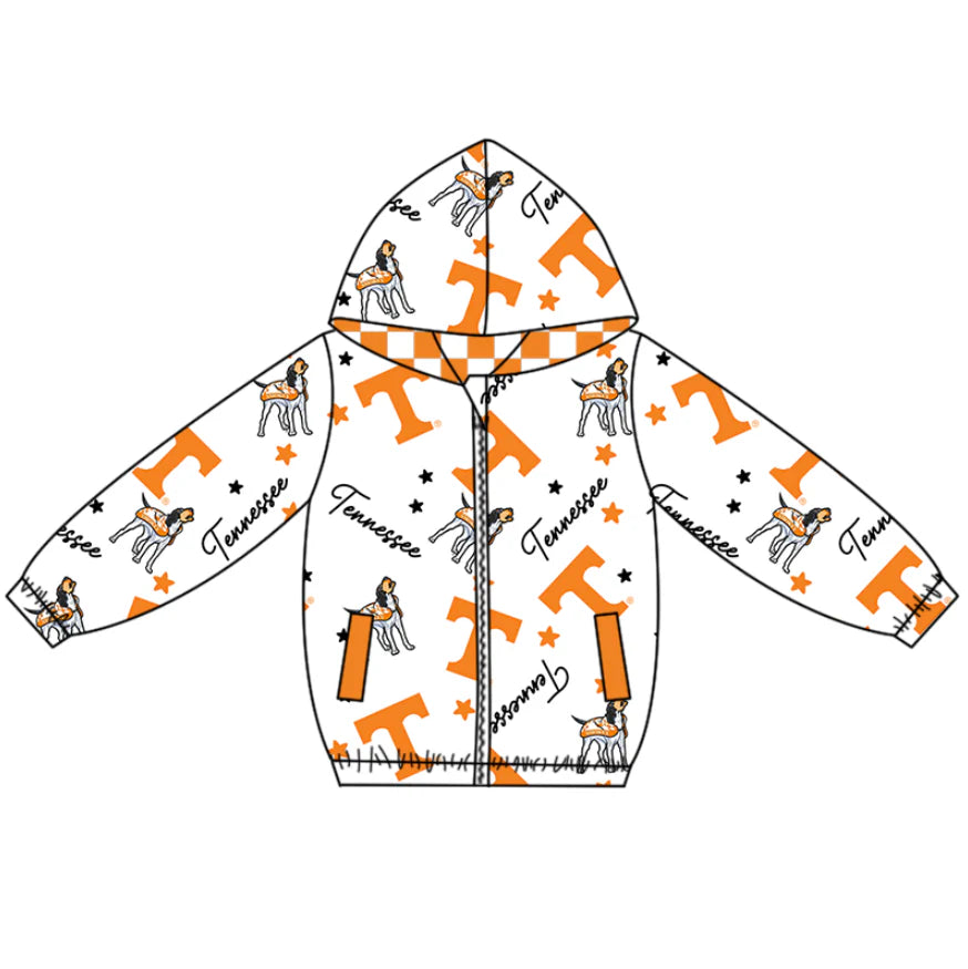 (Custom Design Preorder MOQ 5) Team's TENNESSEE Print Pockets Boys Long Sleeve Zipper Jackets Top