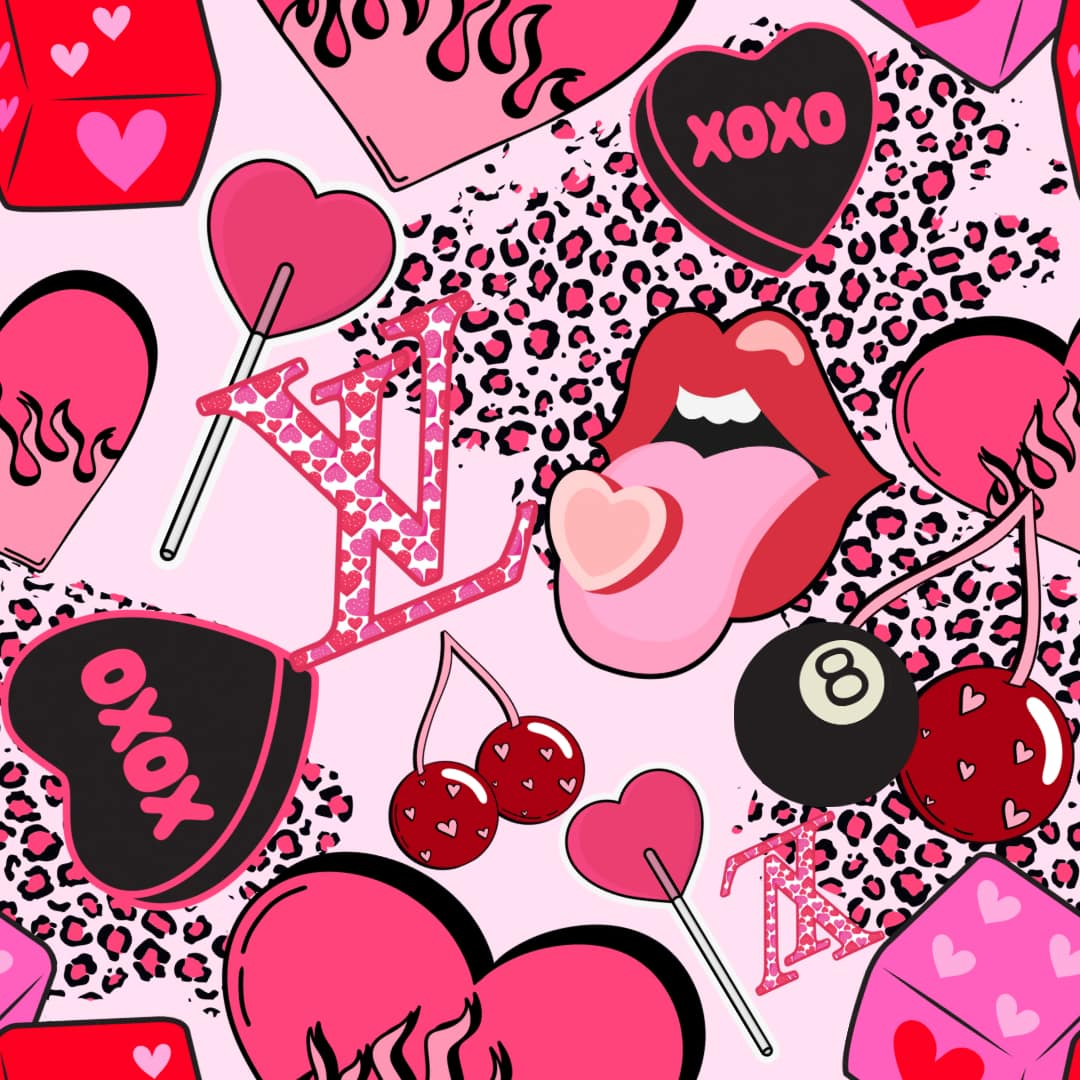(Custom Design Preorder MOQ 3) L*V* Heart XOXO Pink Print Girls Valentine's Day Jumpsuits
