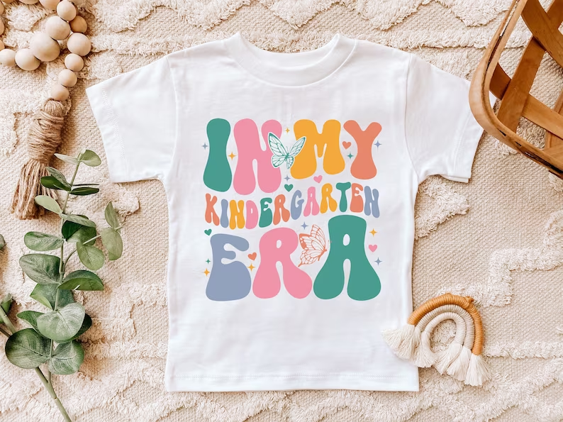 (Custom Design Preorder MOQ 5) IN MY Kindergarten Print Girls Summer Tee Shirts Top