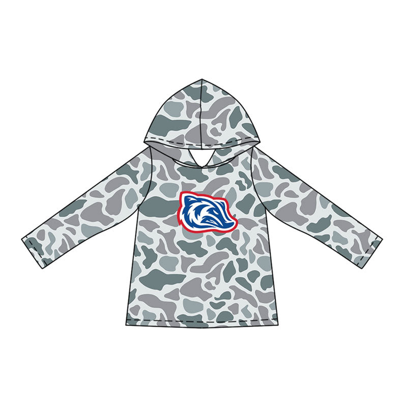 (Custom Design Preorder MOQ 5 Each Item)Team's Arkadelphia Badgers Camo Print Sibling Matching Clothes