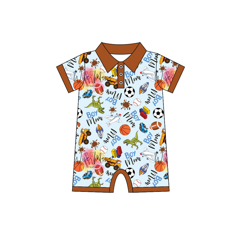 (Custom Design Preorder MOQ 5) Toys Print Baby Boys Summer Romper