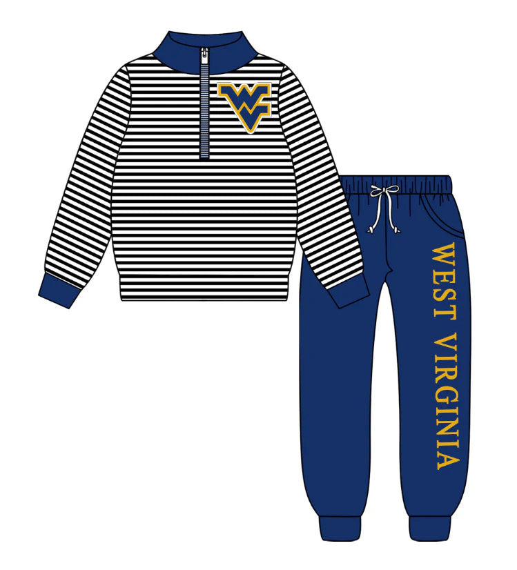 (Custom Design Preorder MOQ 5 Each Item)Team's WEST VIRGINIA Print Sibling Matching Clothes