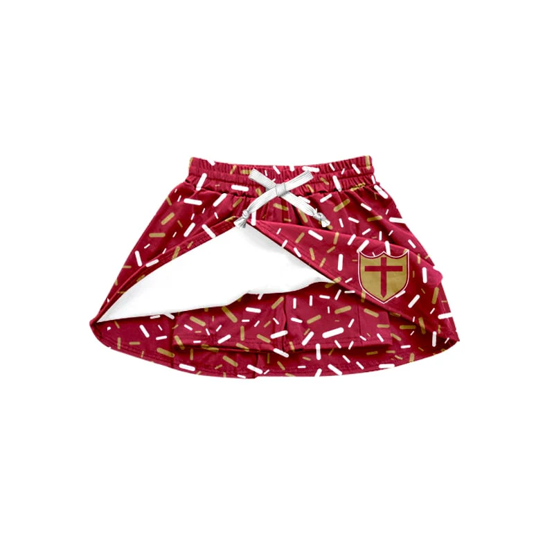 (Custom Design Preorder MOQ 5) Team's Shield Wine Sprinkles Adult Bottom Skirts Shorts