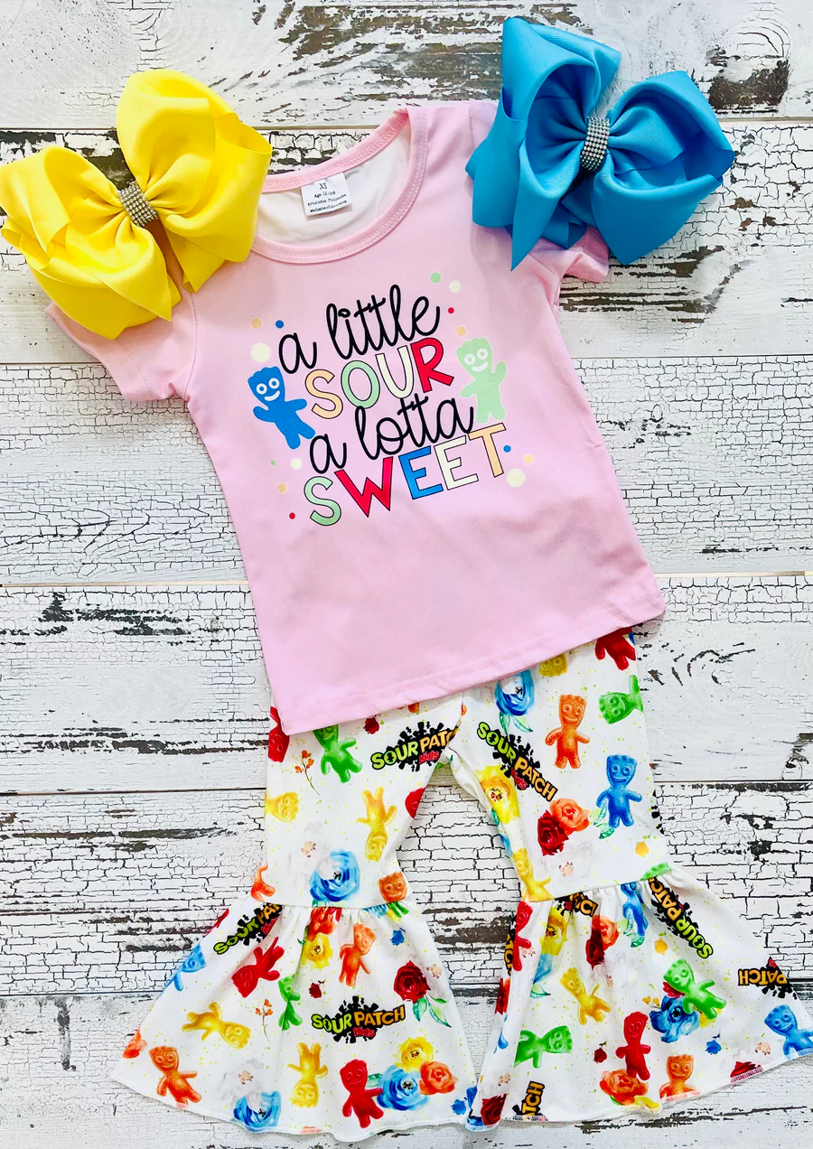 (Promotion)Short sleeve bell bottom pants outfits E9-11