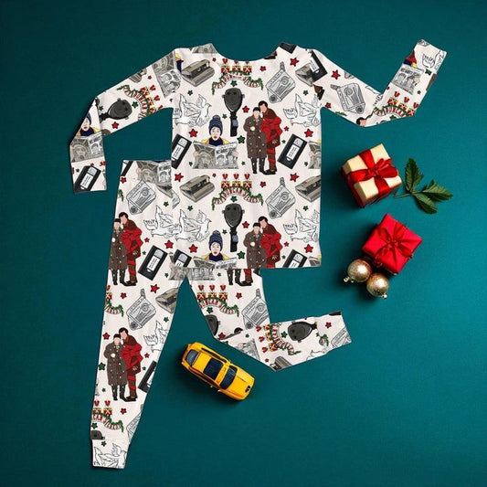 (Custom Design Preorder MOQ 5) Movie Characters Girls Christmas Pajamas Clothes Set